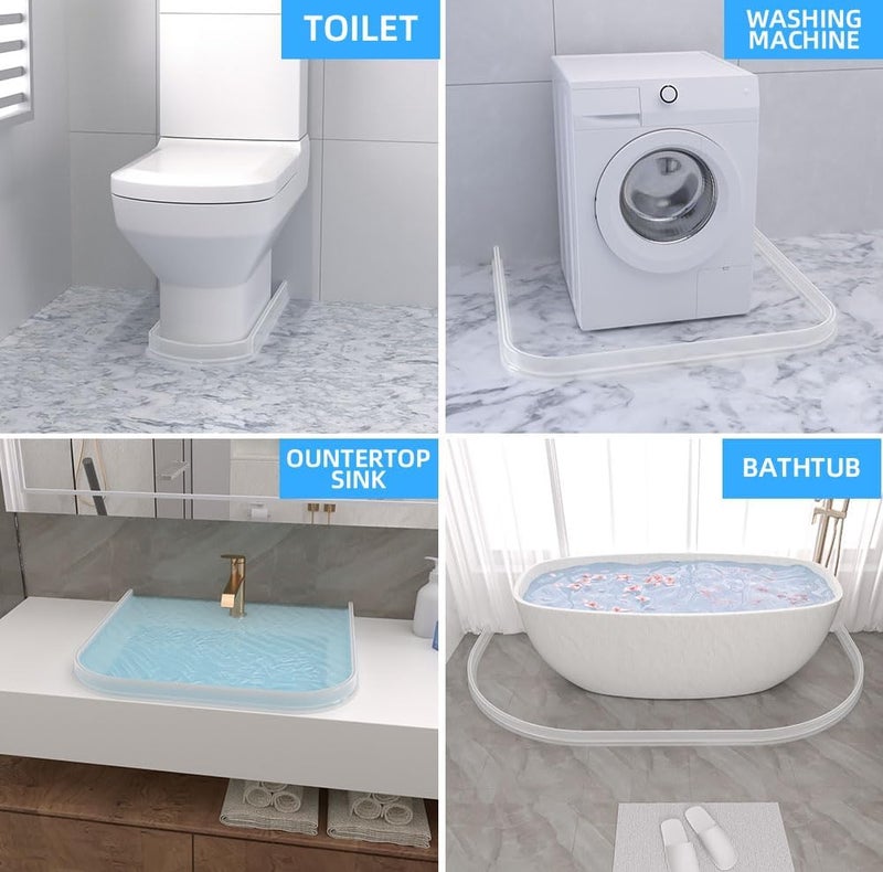 Duzzy 67 Inch Shower Threshold Water Dam, Shower Water Guard to Keep Water in Shower, Shower Water Stopper Dry and Wet Separation Suitable for Bathroom and Kitchen (Clear) - Image 4